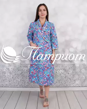 Халат бязь на запах рукав 3/4